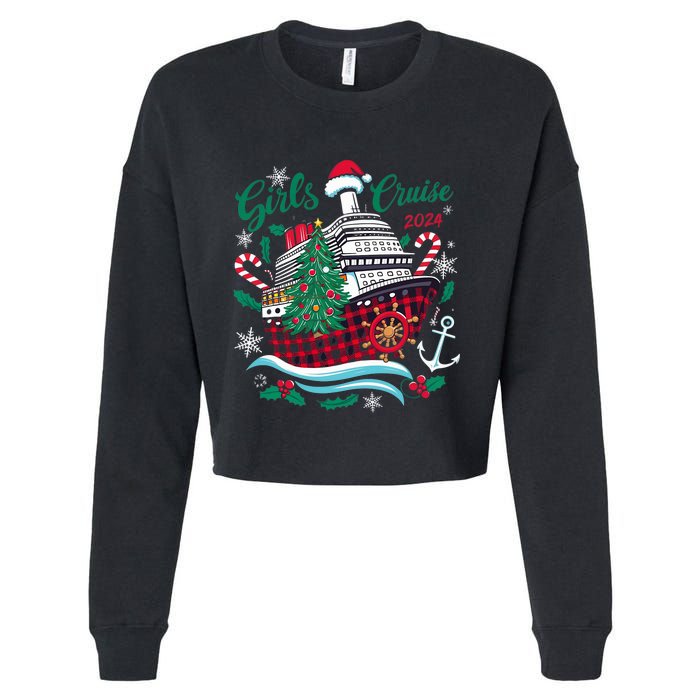 Cruise 2024 Christmas Holiday Cruise Ship Vacation Cropped Pullover Crew