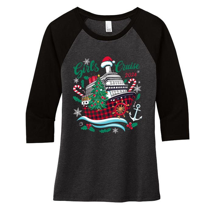 Cruise 2024 Christmas Holiday Cruise Ship Vacation Women's Tri-Blend 3/4-Sleeve Raglan Shirt