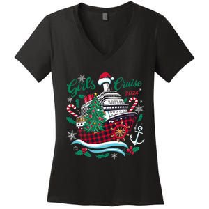 Cruise 2024 Christmas Holiday Cruise Ship Vacation Women's V-Neck T-Shirt