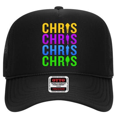 Chris 2024 Chris Personalized First Name High Crown Mesh Back Trucker Hat