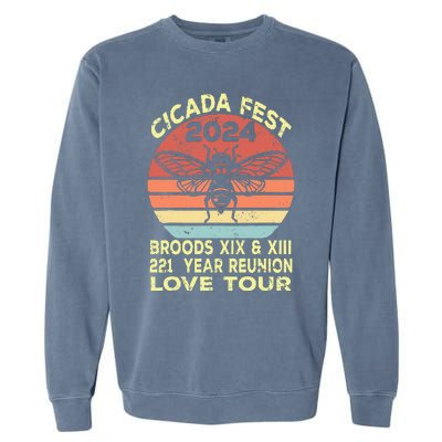 Cicada 2024 Cicada Fest 2024 Broods Xix & Xiii Love Garment-Dyed Sweatshirt