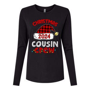 Christmas 2024 Cousin Crew Xmas Lights Santa Hat Pajamas Womens Cotton Relaxed Long Sleeve T-Shirt