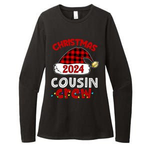 Christmas 2024 Cousin Crew Xmas Lights Santa Hat Pajamas Womens CVC Long Sleeve Shirt