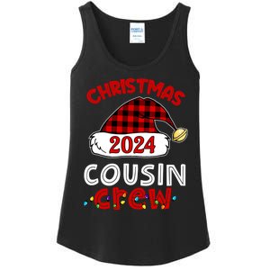 Christmas 2024 Cousin Crew Xmas Lights Santa Hat Pajamas Ladies Essential Tank