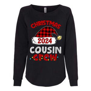 Christmas 2024 Cousin Crew Xmas Lights Santa Hat Pajamas Womens California Wash Sweatshirt