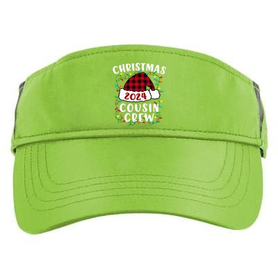 Christmas 2024 Cousin Crew Xmas Lights Santa Hat Pajamas Adult Drive Performance Visor