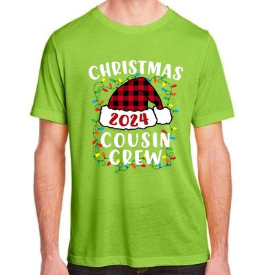 Christmas 2024 Cousin Crew Xmas Lights Santa Hat Pajamas Adult ChromaSoft Performance T-Shirt