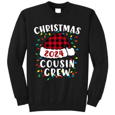 Christmas 2024 Cousin Crew Xmas Lights Santa Hat Pajamas Sweatshirt