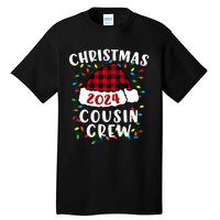 Christmas 2024 Cousin Crew Xmas Lights Santa Hat Pajamas Tall T-Shirt