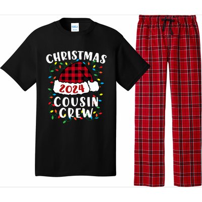 Christmas 2024 Cousin Crew Xmas Lights Santa Hat Pajamas Pajama Set