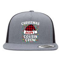 Christmas 2024 Cousin Crew Xmas Lights Santa Hat Pajamas Flat Bill Trucker Hat