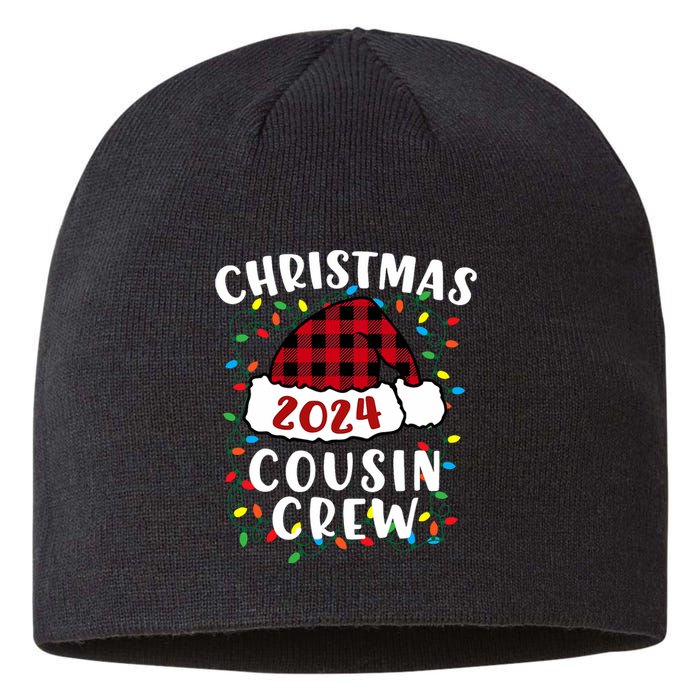 Christmas 2024 Cousin Crew Xmas Lights Santa Hat Pajamas Sustainable Beanie