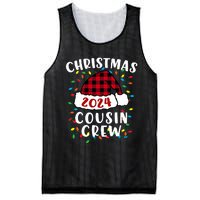 Christmas 2024 Cousin Crew Xmas Lights Santa Hat Pajamas Mesh Reversible Basketball Jersey Tank