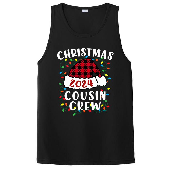 Christmas 2024 Cousin Crew Xmas Lights Santa Hat Pajamas PosiCharge Competitor Tank