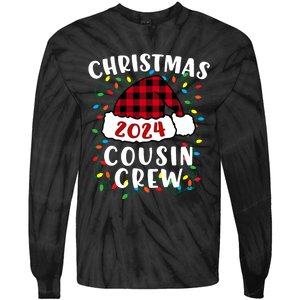 Christmas 2024 Cousin Crew Xmas Lights Santa Hat Pajamas Tie-Dye Long Sleeve Shirt