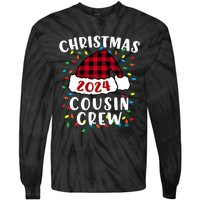 Christmas 2024 Cousin Crew Xmas Lights Santa Hat Pajamas Tie-Dye Long Sleeve Shirt