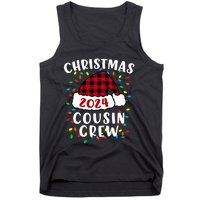 Christmas 2024 Cousin Crew Xmas Lights Santa Hat Pajamas Tank Top