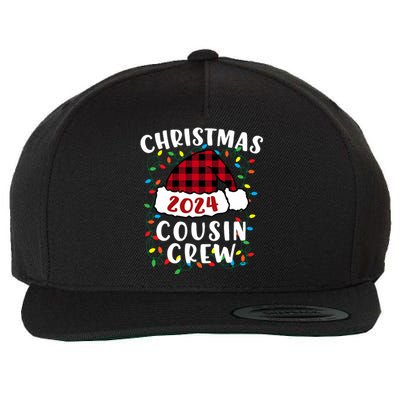 Christmas 2024 Cousin Crew Xmas Lights Santa Hat Pajamas Wool Snapback Cap