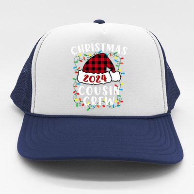 Christmas 2024 Cousin Crew Xmas Lights Santa Hat Pajamas Trucker Hat