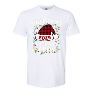 Christmas 2024 Cousin Crew Xmas Lights Santa Hat Pajamas Softstyle CVC T-Shirt