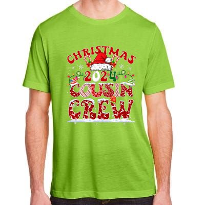 Christmas 2024 Cousin Crew Xmas Lights Santa Hat Pajamas Adult ChromaSoft Performance T-Shirt