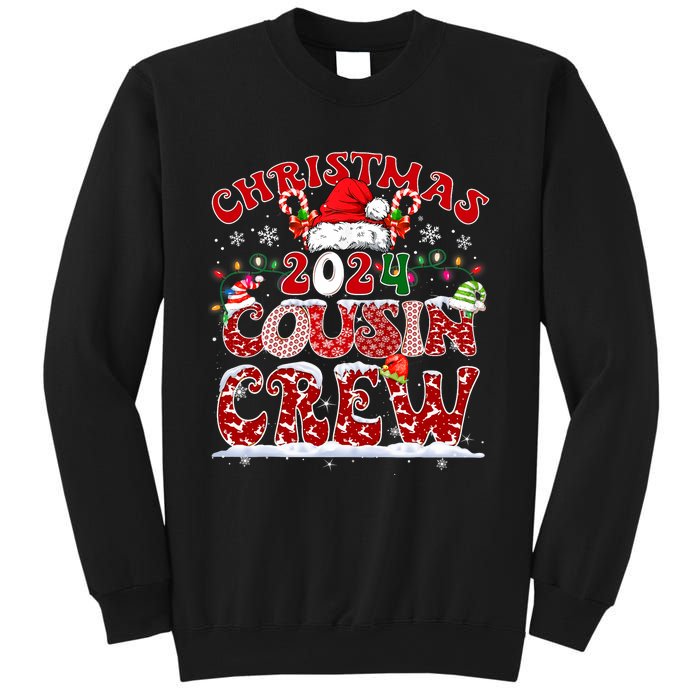 Christmas 2024 Cousin Crew Xmas Lights Santa Hat Pajamas Sweatshirt