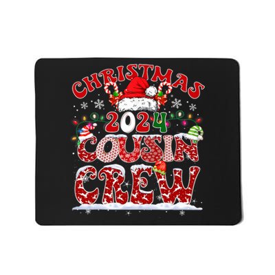 Christmas 2024 Cousin Crew Xmas Lights Santa Hat Pajamas Mousepad