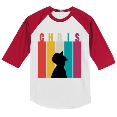 Chris 2024 Chris Personalized First Name Kids Colorblock Raglan Jersey