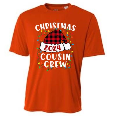 Christmas 2024 Cousin Crew Xmas Lights Santa Hat Pajamas Cooling Performance Crew T-Shirt