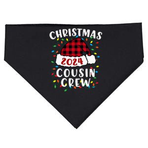 Christmas 2024 Cousin Crew Xmas Lights Santa Hat Pajamas USA-Made Doggie Bandana