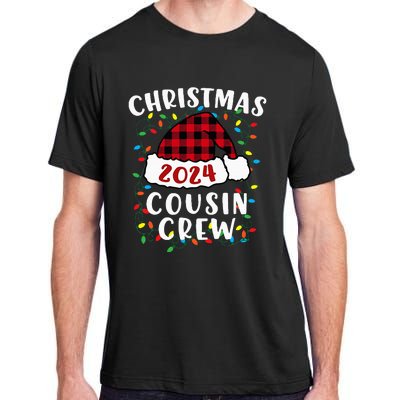 Christmas 2024 Cousin Crew Xmas Lights Santa Hat Pajamas Adult ChromaSoft Performance T-Shirt