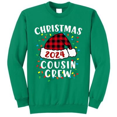 Christmas 2024 Cousin Crew Xmas Lights Santa Hat Pajamas Sweatshirt