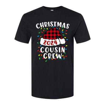 Christmas 2024 Cousin Crew Xmas Lights Santa Hat Pajamas Softstyle CVC T-Shirt