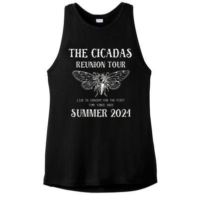 Cicada 2024 Cicada Reunion Funny Cicada Concert Ladies PosiCharge Tri-Blend Wicking Tank