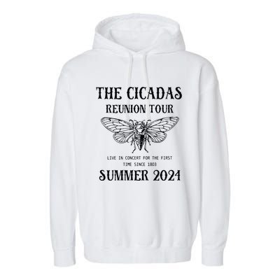 Cicada 2024 Cicada Reunion Funny Cicada Concert Garment-Dyed Fleece Hoodie