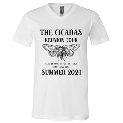 Cicada 2024 Cicada Reunion Funny Cicada Concert V-Neck T-Shirt