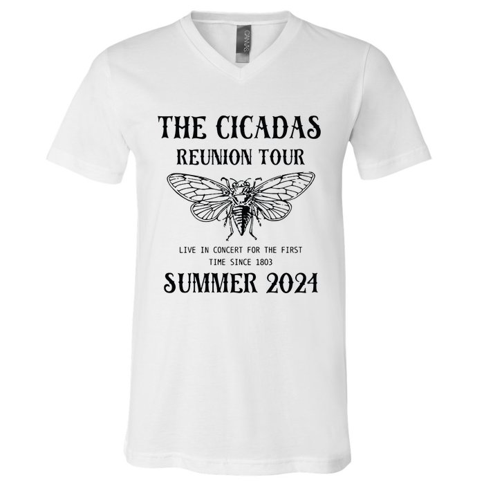 Cicada 2024 Cicada Reunion Funny Cicada Concert V-Neck T-Shirt