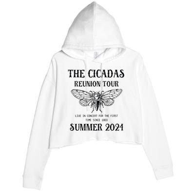 Cicada 2024 Cicada Reunion Funny Cicada Concert Crop Fleece Hoodie