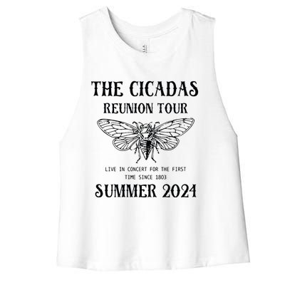 Cicada 2024 Cicada Reunion Funny Cicada Concert Women's Racerback Cropped Tank