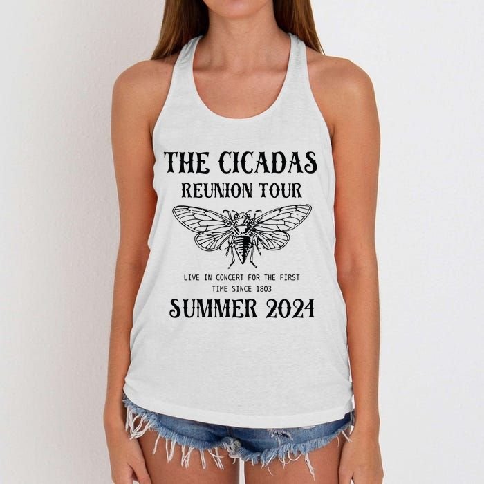 Cicada 2024 Cicada Reunion Funny Cicada Concert Women's Knotted Racerback Tank