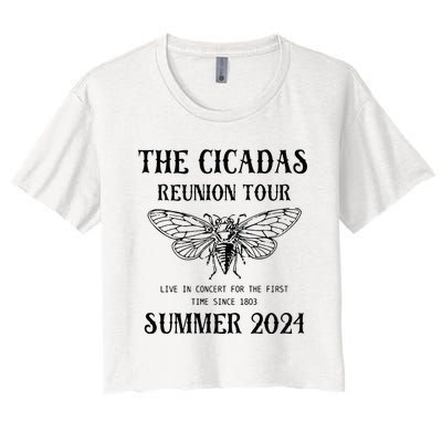 Cicada 2024 Cicada Reunion Funny Cicada Concert Women's Crop Top Tee