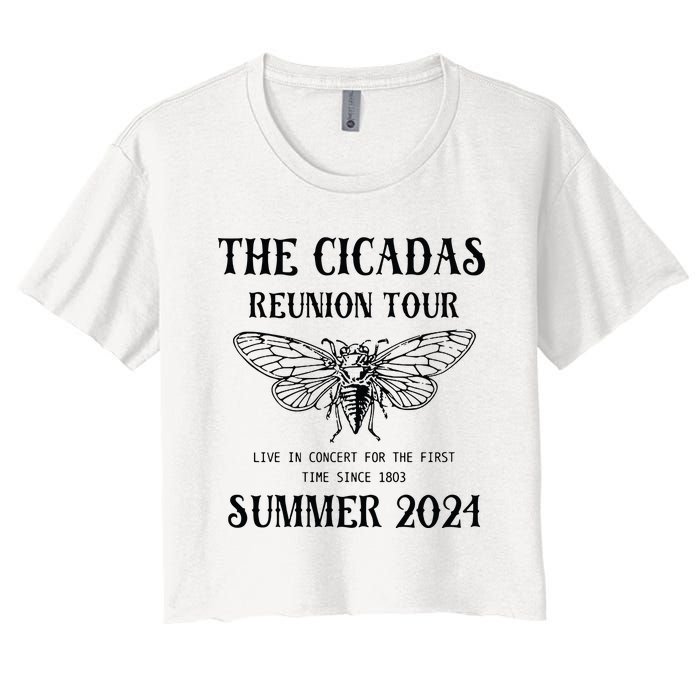 Cicada 2024 Cicada Reunion Funny Cicada Concert Women's Crop Top Tee