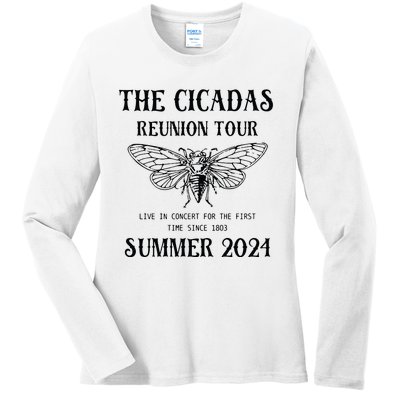 Cicada 2024 Cicada Reunion Funny Cicada Concert Ladies Long Sleeve Shirt