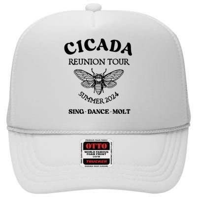 Cicada 2024 Cicada Reunion Funny Cicada Concert High Crown Mesh Back Trucker Hat