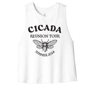 Cicada 2024 Cicada Reunion Funny Cicada Concert Women's Racerback Cropped Tank