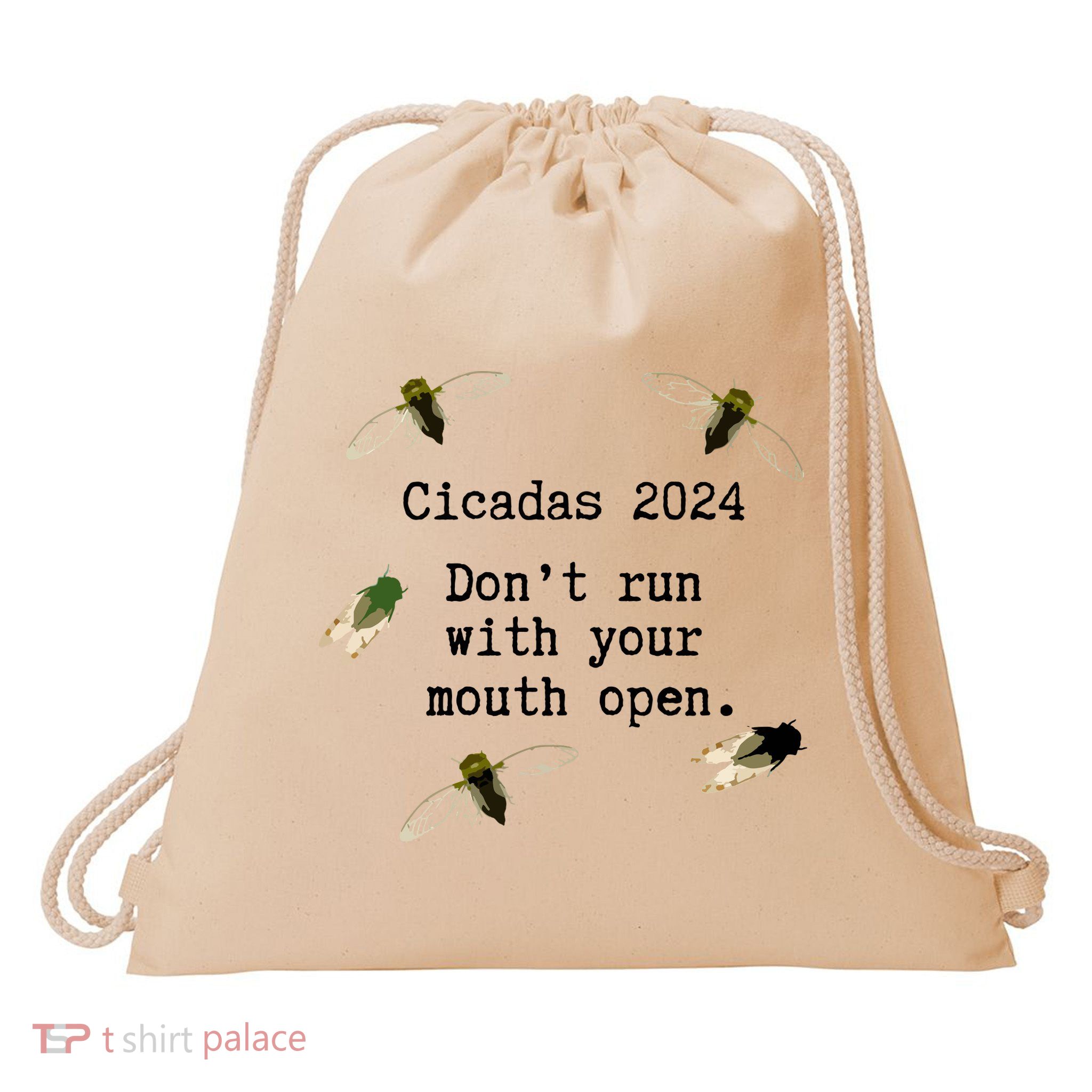 Cicada 2024 Cicadas Funny Cicada Drawstring Bag