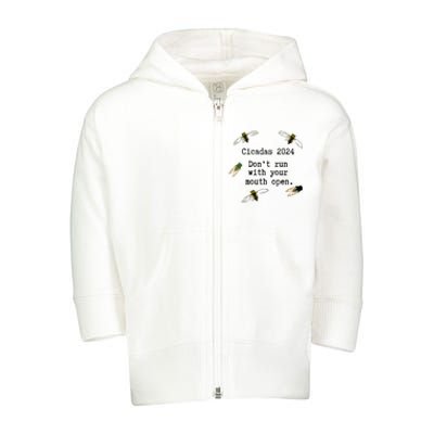 Cicada 2024 Cicadas Funny Cicada Toddler Zip Fleece Hoodie