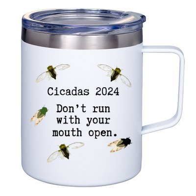 Cicada 2024 Cicadas Funny Cicada 12oz Stainless Steel Coffee Mug