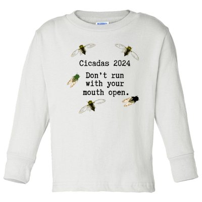 Cicada 2024 Cicadas Funny Cicada Toddler Long Sleeve Shirt