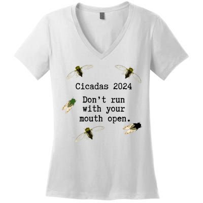 Cicada 2024 Cicadas Funny Cicada Women's V-Neck T-Shirt